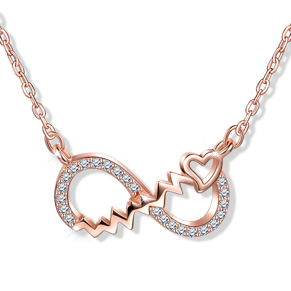 Silver Gold Heart Women Pendant Infinity Model Zircon Gemstone Silver  Necklaces » Anitolia