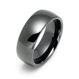 8mm Classic Dome Shape Gunmetal Tungsten Carbide Wedding Band