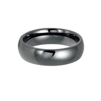 6mm Classic Dome Shape Gunmetal Tungsten Carbide Wedding Ring