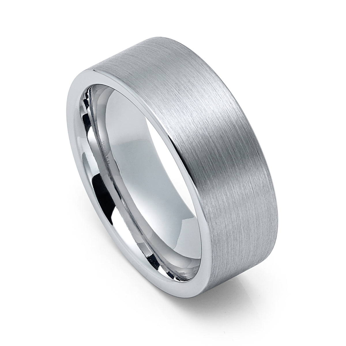 8mm - Silver Tungsten Wedding Ring, Brushed Flat Top Ring,| RingMen Jewelry