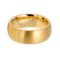 8mm - 14k Yellow Gold Tungsten Wedding band Brushed Finish, Men's and Women's