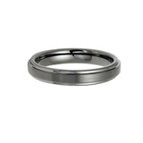 4mm Gunmetal Tungsten Carbide Wedding Band with Stepped Edges