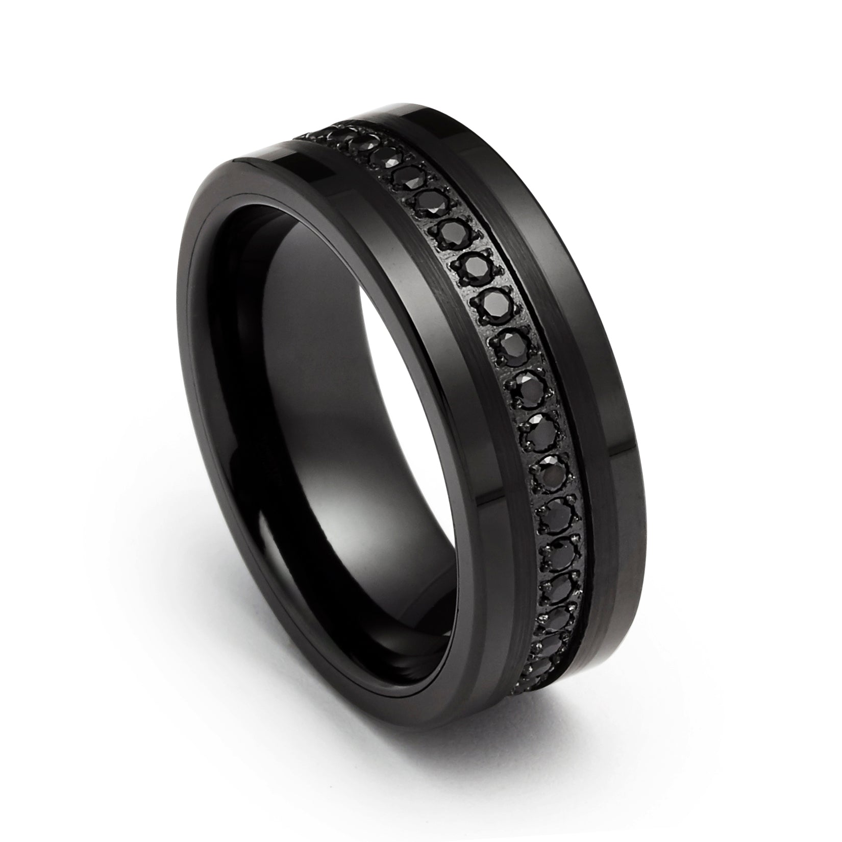 Tungsten Ring Gold Unique Wedding Bands For Him and Her | Rebekajewelry