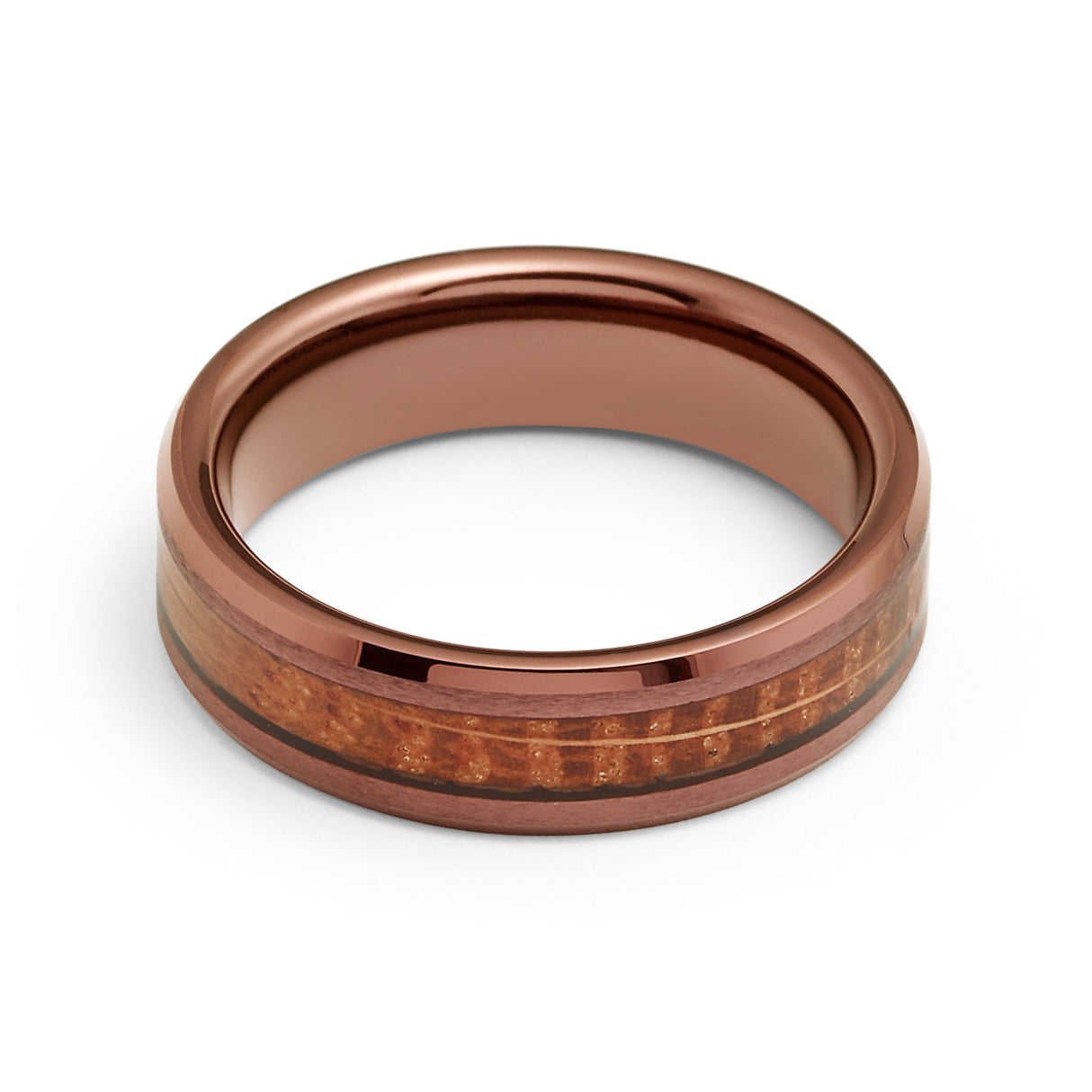 6mm Tungsten Carbide Espresso Brown Wood Ring