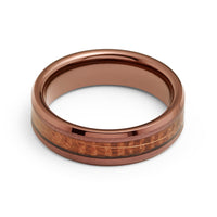 6mm Tungsten Carbide Espresso Brown Wood Ring