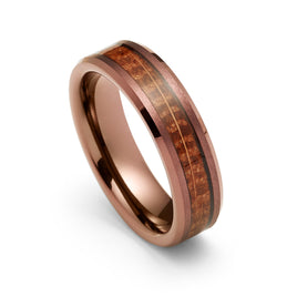 6mm Tungsten Carbide Espresso Brown Wood Ring