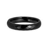 4mm Black Diamond Faceted Tungsten Carbide Wedding Ring