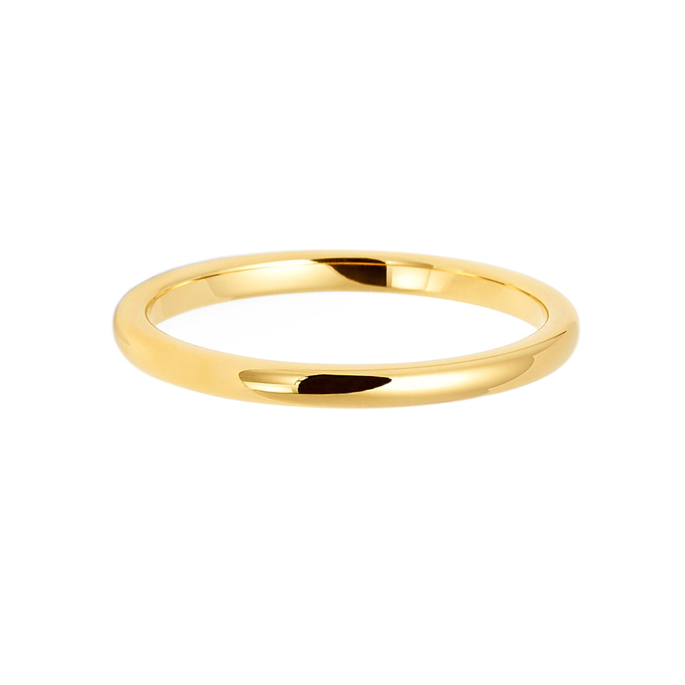 2mm - Yellow Gold Tungsten Wedding Band High Polished Ring| RingMen Jewelry