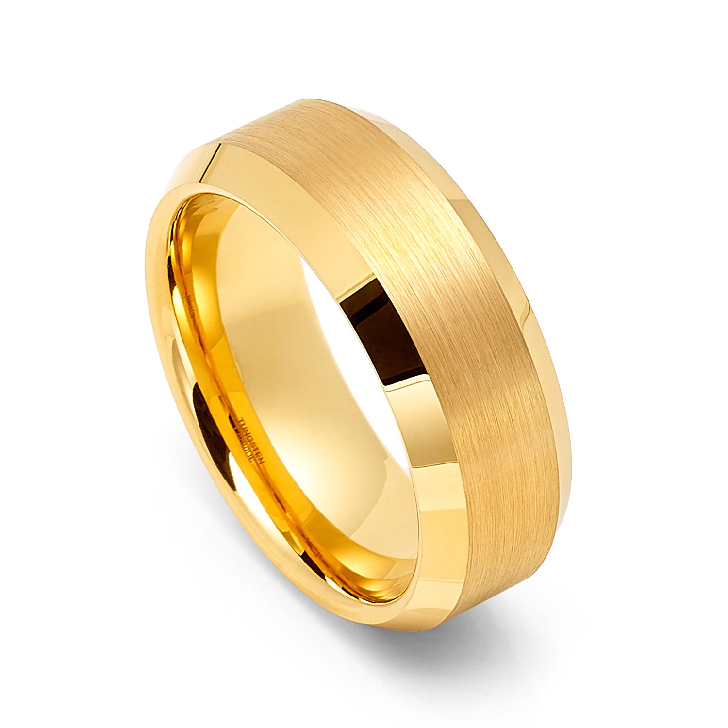 8mm Black Brushed Rose Gold Plated Metal Tungsten Ring ATOP Men