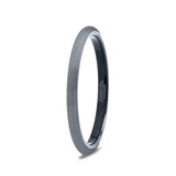 2mm - Thin Gun Metal Tungsten Carbide Wedding Band