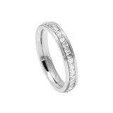 4MM 14k White Gold Princess Cut Women's Eternity Titanium Ring Wedding Band with CZ