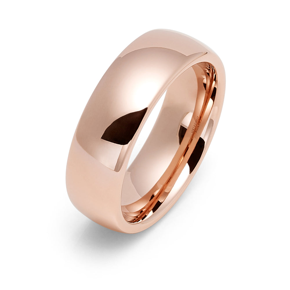 7mm - Rose Gold Tungsten Wedding Band, Rose Gold Tungsten Ring, High Polish