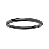 2mm Thin Black Tungsten Carbide Wedding Band