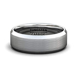 8mm - Silver Tungsten Wedding Band, Brushed Finish, Silver Tungsten Ring,