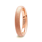 2mm - Tungsten Wedding Band Rose Gold Sandblasted Crystalline Finish