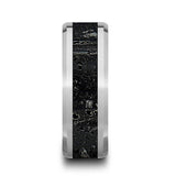 14k White Gold, Lava Rock Inlay, Polished Beveled Edges Wedding Ring  - 8mm
