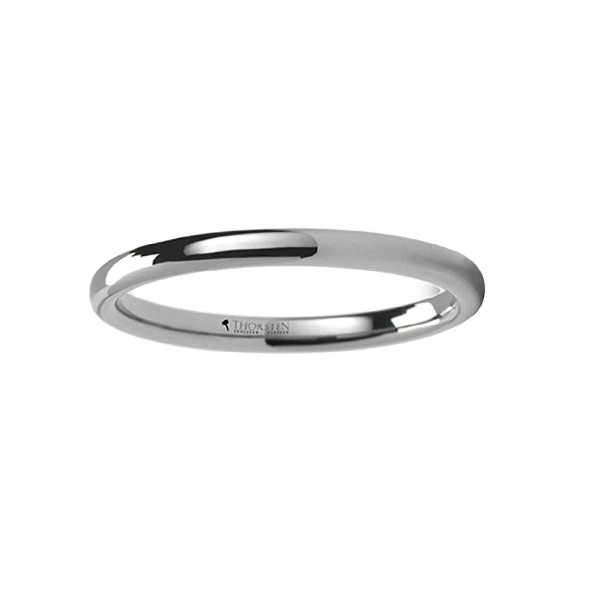 2mm - Silver Tungsten Carbide Thin Wedding Ring