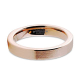 4mm - Rose Gold Tungsten Wedding Band, Brushed Tungsten, Women Rose Gold Tungsten Ring