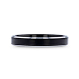 4mm Black Tungsten Carbide Wedding Ring with Brushed Center