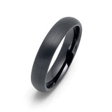 4mm Classic Dome Shape Gunmetal Brushed Tungsten Carbide Wedding Band