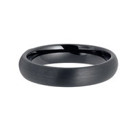 4mm Classic Dome Shape Gunmetal Brushed Tungsten Carbide Wedding Band