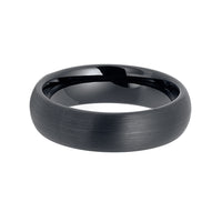 6mm Classic Dome Shape Gunmetal Brushed Tungsten Carbide Wedding Band
