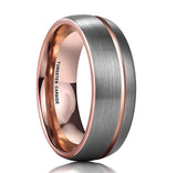 Rose Gold Tungsten Carbide Wedding Band, 8mm