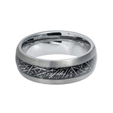 8mm Black Meteorite Tungsten Carbide Wedding Ring