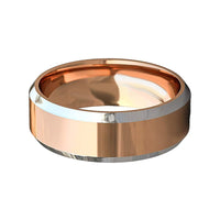 8mm - Tungsten carbide Ring 18k Rose Gold Wedding Band - Shiny Polish